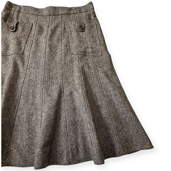 Barbara Bui Initials Wool Tweed A line Midi Skirt, Size FR40/M, Gray - Picture 11 of 14